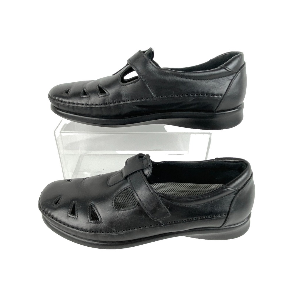 SAS Leather Roamer Loafers Women's 8 Triad Comfort Mary Jane Shoes 38.5 Black